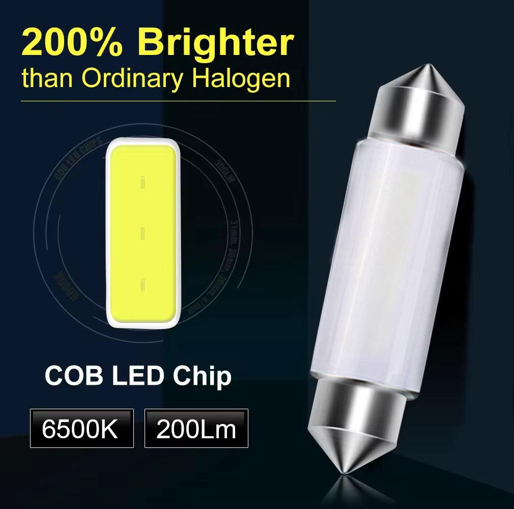 4/10 PCS C5W Festoon 31mm 36mm 39mm 41mm LED Bulbs COB 12V 6000K White Car Interior Dome Maps Reading Trunk Linse Plate Lights