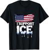 Ретро Футболка I Support ICE с винтажным флагом Америки, унисекс