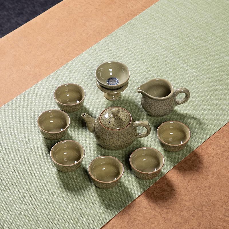 Longquan Celadon, New Kung Fu Tea Set, Ceramic Teapot Teacup, Light Luxury High-end Household Tea Brewing Tea LQ