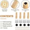 Pack of 4 Wooden Furniture Feet, Sofa Feet, 15 Cm Conical Replacement Table Legs, Furniture Legs with Mounting Plates & Screws for Sofa, Cabinet
