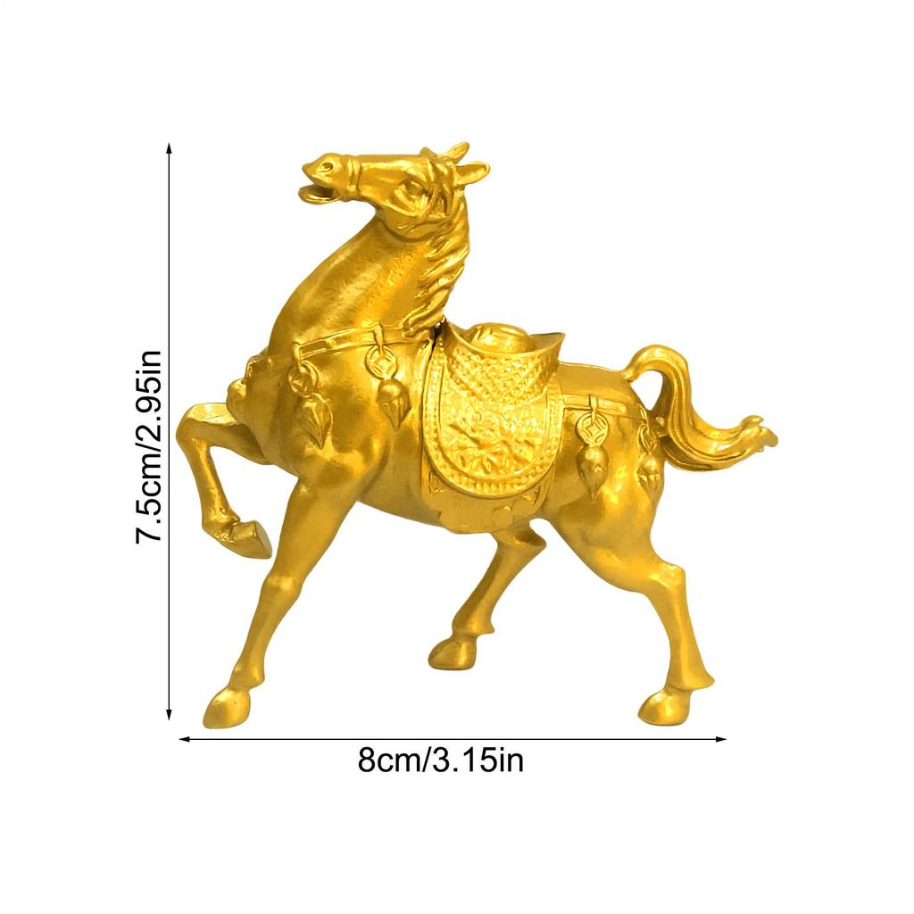 Металлическая статуэтка золотой лошади, талисман фэн-шуй, украшение года лошади, китайский Новый год, животное-символ богатства, фигурка для дома, офиса, настольное украшение