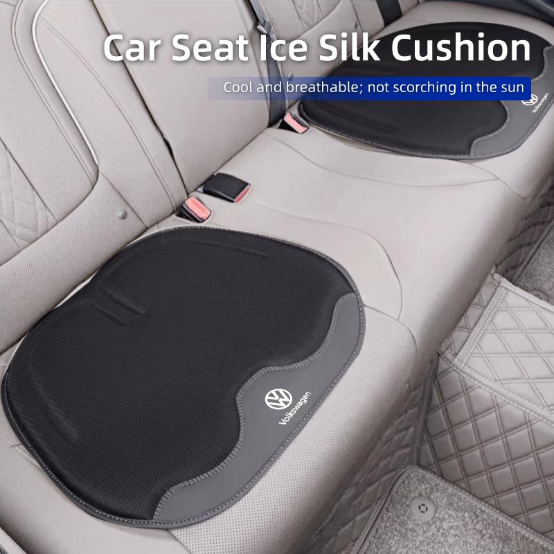 New 2026 Emblems Car Seat Cushion Leather Breathable Ice Silk Pad Interior Accessories For Volkswagen VW Golf Polo Tiguan T5 Passat B6 Sc