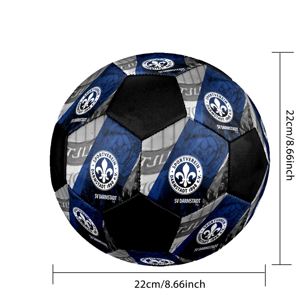 SV Darmstadt 98 Футбольный мяч для зала Цветной Машинная строчка ПВХ Размер 5 Командные тренировки Готов к соревнованиям Прочный Высокий отскок Крутой спортивный подарок