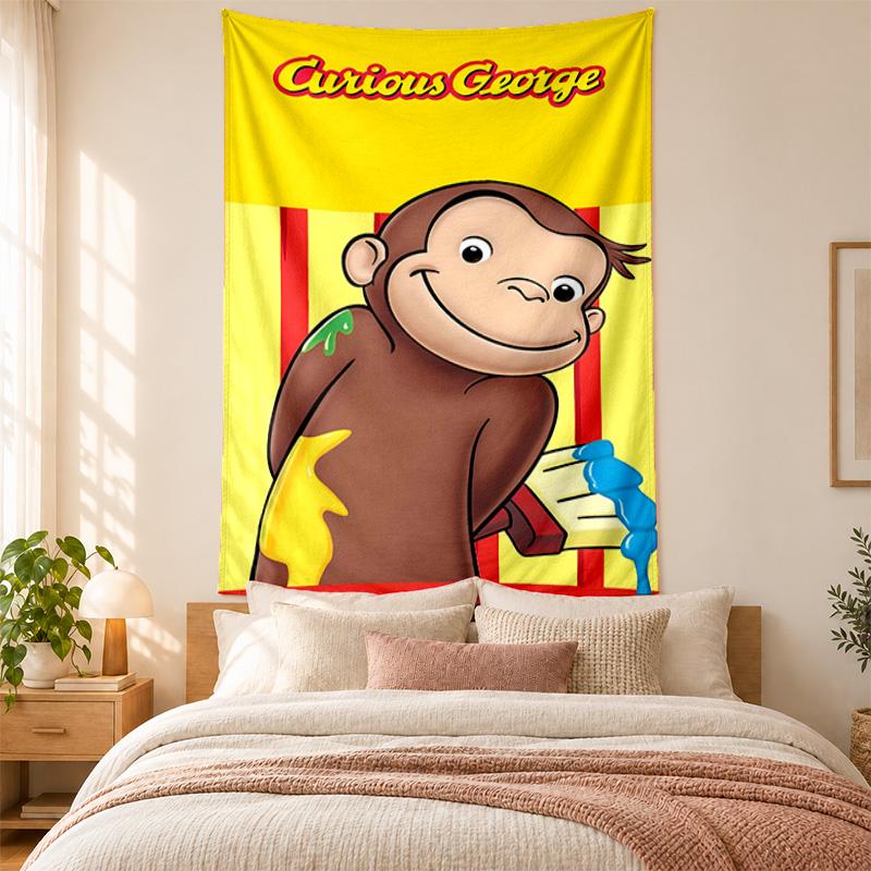 Curioso George Tapestry highquality for decorating living room bedroom dorm walls ideal as bedroom wallart orholiday gift