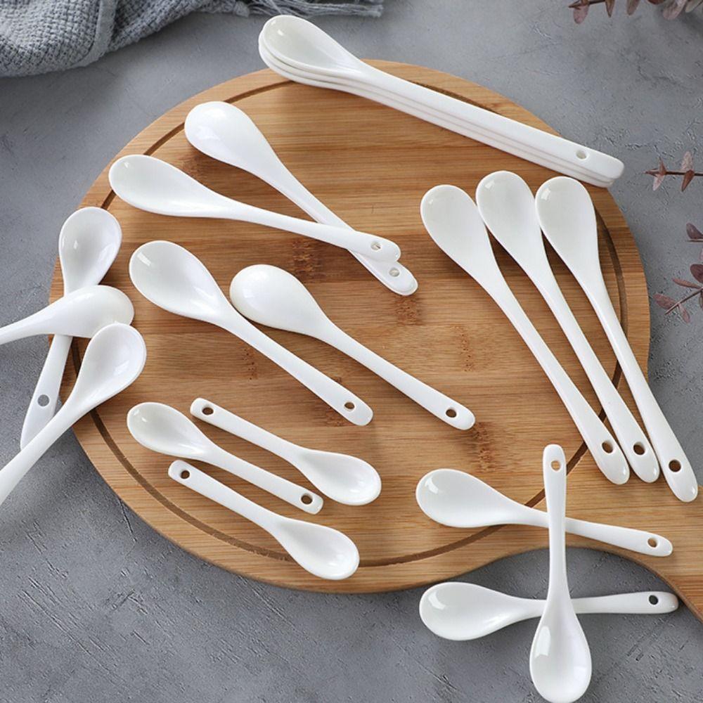 Креативная ложка для размешивания Белая ложка для приправ Столовая посуда Кофейная ложка Десерт