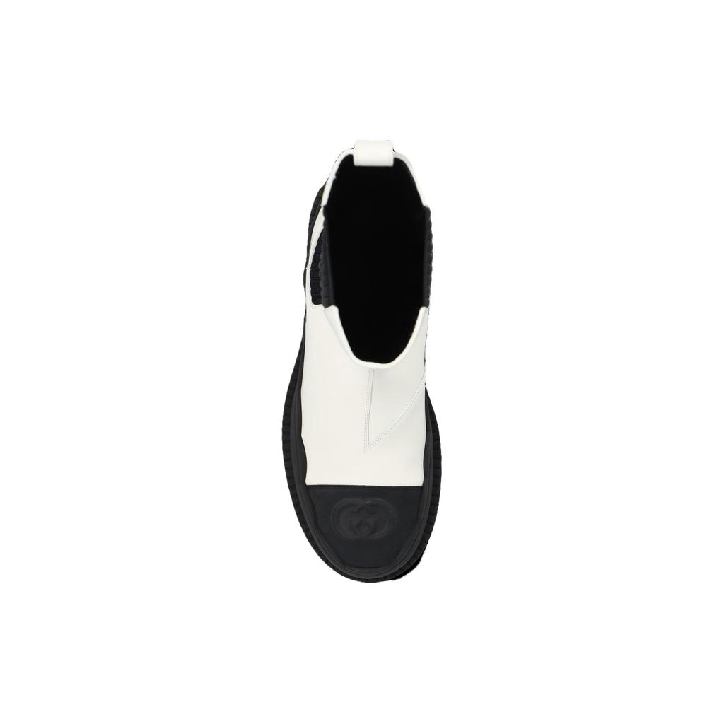 Gucci Короткие ботильоны Челси из кожи с interlocking 1,5 см Женские Кремовый 758047 AACMT 1151