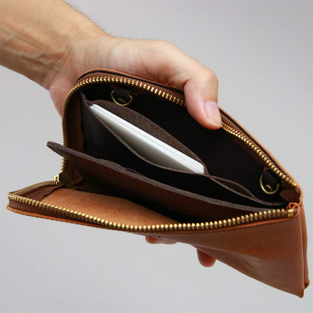 AGILITY affa Long Smartphone Large Holds 2 Genuine "Smafolet" Wallet, L-Shaped, Wallet, Capacity, 6.7 Inch, Devices, Leather, Pouch, Men's, Women's