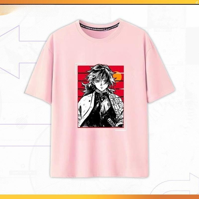 Anime Giyuu Characters T-Shirt Playing Gaming Novelty T-Shirts Short-Sleeved Tshirt Autumn 100 Cotton Kawaii Aesthetic