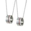 Pair Necklace Set of 2 Surgical Stainless Steel Red Thread Double Ring Ring Parts 2 Message Cubic Zirconia Hypoallergenic 38cm 45cm 4SUP110SV