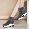 Large Size Snow Boots Women's New Winter Casual Student Cotton Boots Muffin Slope Heel Thick-soled Velvet Short Boots