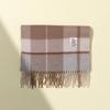 RECLOW RECLOW LAND 100% Cashmere Check Muffler Brown
