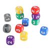 Набор из 12 игральных кубиков 13 мм, набор из цельных игровых кубиков с крупными цифрами, 6-гранные акриловые кубики, обучающие игральные кубики с закругленными углами
