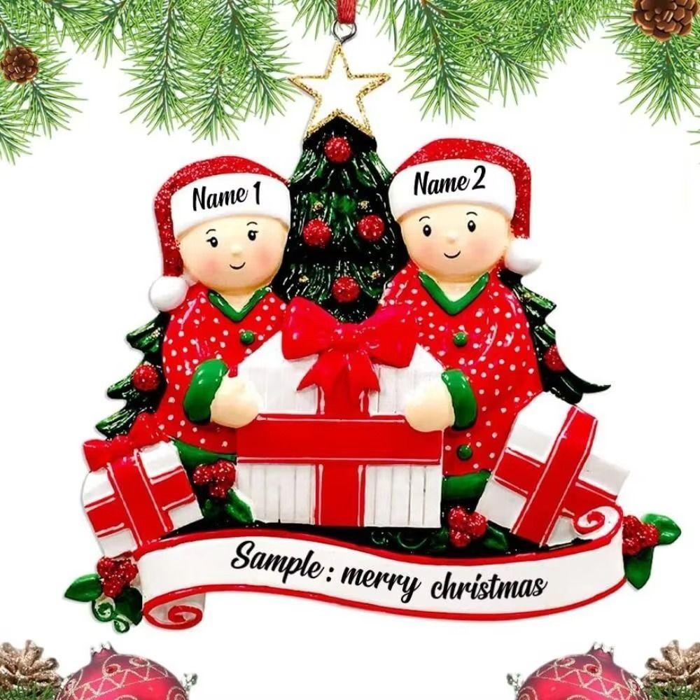 Resin Tree Pendant DIY Xmas Hanging Charm Cartoon Christmas Ornament  Party Supply
