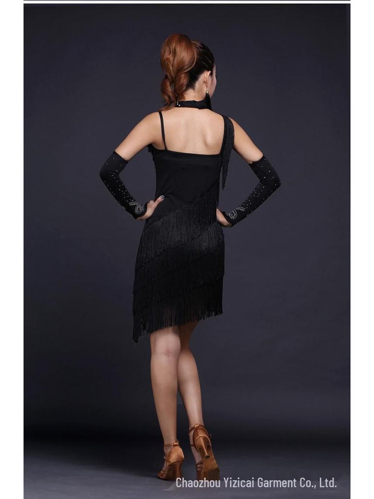 Charming Dancer Sequin Tassel Latin Dance Costume for Women
