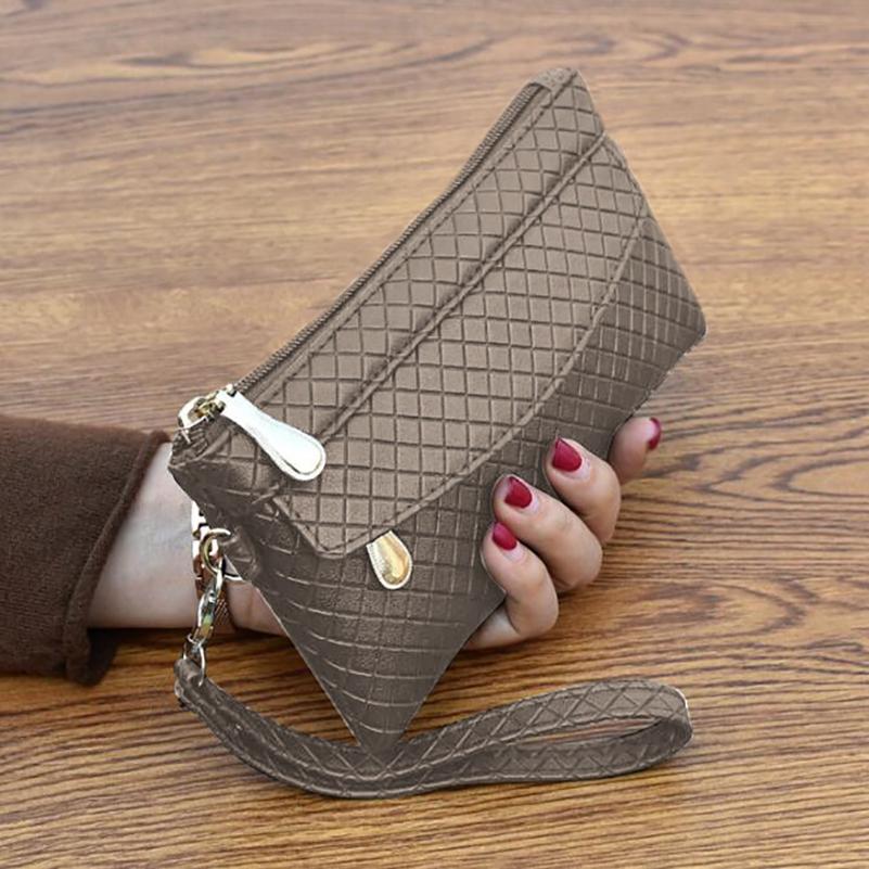 Luxury Women's Long Wallet Card Holder Vintage Hasp Cash Lady Coins Phone Solid Color