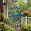 Crystal Bead Hanging Ornament Ocean Animal Acrylic Window Hanging, Stained Glass Style Sea Turtle Whale Dolphin Suncatcher Waterproof Wind Chime with