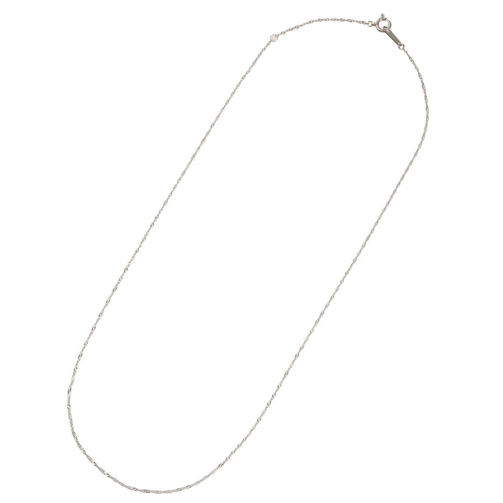 Pt850 Screw Certified Platinum Necklace [FAIRY CULLET] Chain, 40cm, Approx. 0.9mm Wide, Approx. 0.9g,