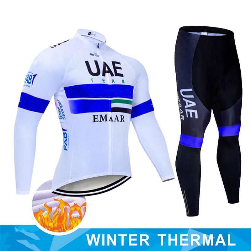 2026 ОАЭ Зимний Термофлисовый Велосипедный Комплект Джерси Maillot Ropa Ciclismo Сохраняет Тепло MTB Велосипедная Одежда Велосипедная Одежда Велосипедный Комплект