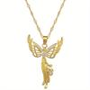 Gorgeous and exquisite shining heart-shaped zircon butterfly angel copper pendant necklace for Women Fashionable Lucky Blessing Jewelry Accessories