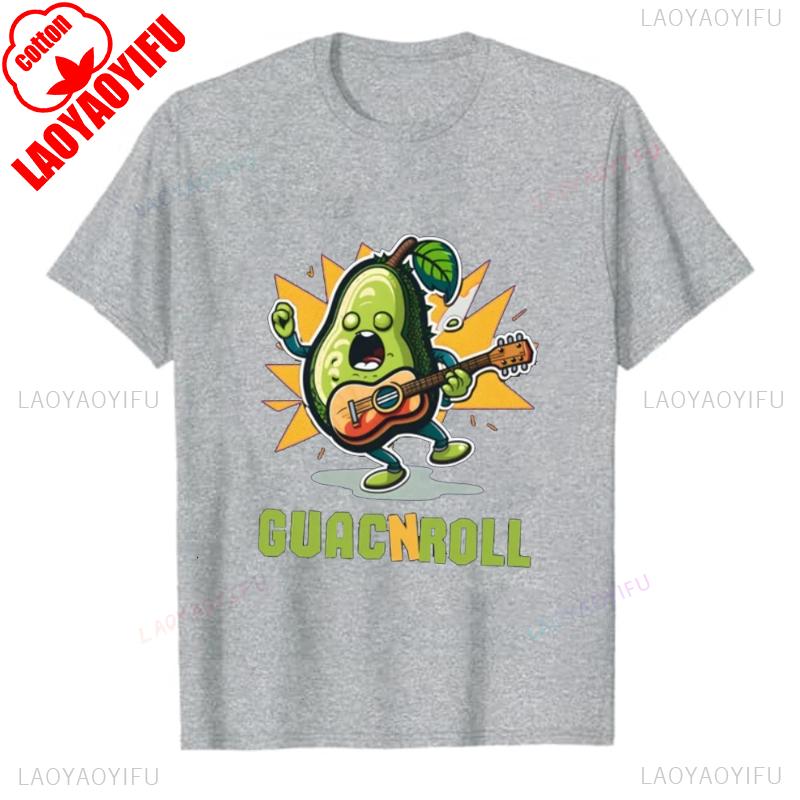 Funny Avocado Shirt for Lover Guac and Roll Tee Cute Guitar Player Gift Guacamole Music Lover Adult Unisex Printed Tshirt Tops