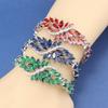 Роскошный итальянский браслет-шарм Цветные цирконы Изящные ювелирные изделия Женские/Девичьи Модные аксессуары к платью Для вас Подарок