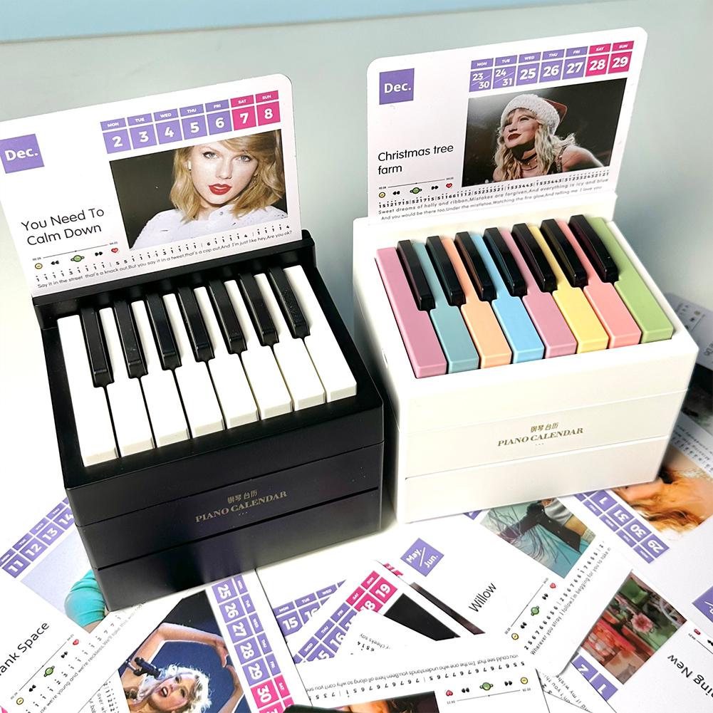 Календарь Taylor Piano Calendar 2025 Piano Desk Calendar Playable Mini Piano Calendar Music Sheets Toy Desktop Decorations Gifts for Fans