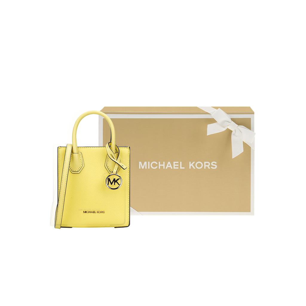 Новая кожаная сумка MICHAEL KORS Mercer, сумка-саквояж, сумка на плечо, сумка кроссбоди мини женская желтая кремовая 35S1GM9T0L-SUNSHINE