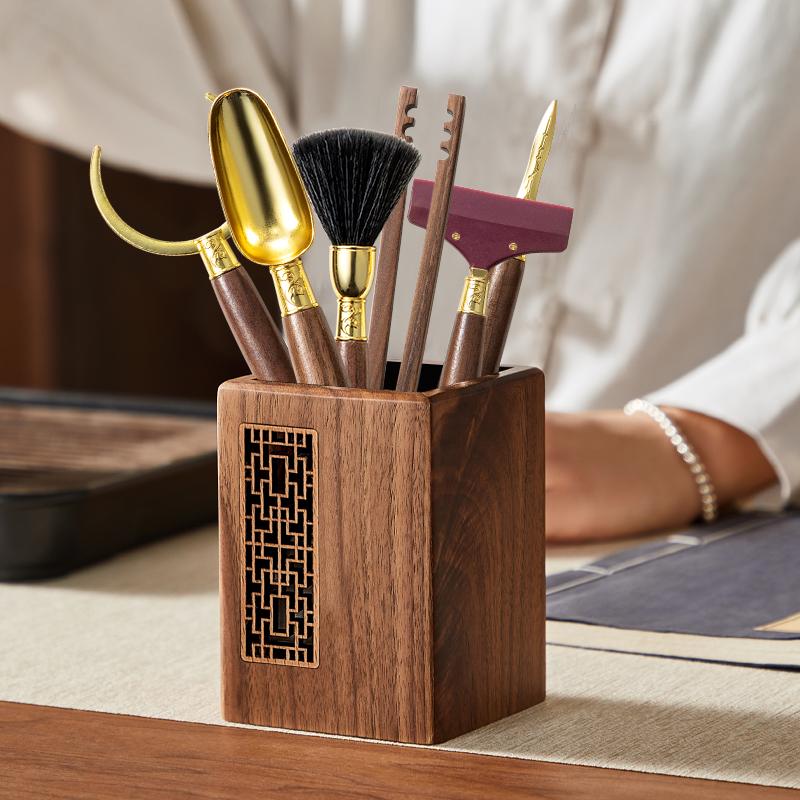 Набор для кунг-фу чая из массива дерева: Аксессуары для чайной церемонии и хранение