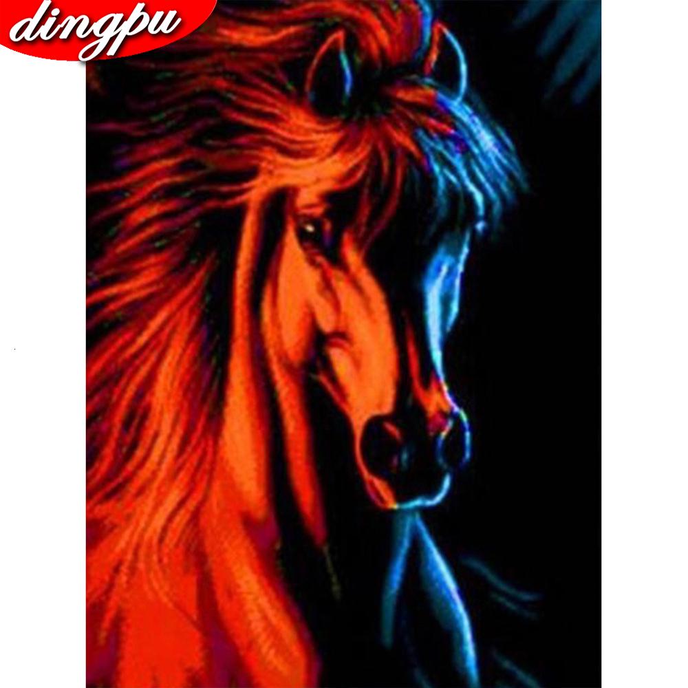 5D DIY Алмазная картина Животные Алмазная вышивка Лошадь Полный круглый дрель