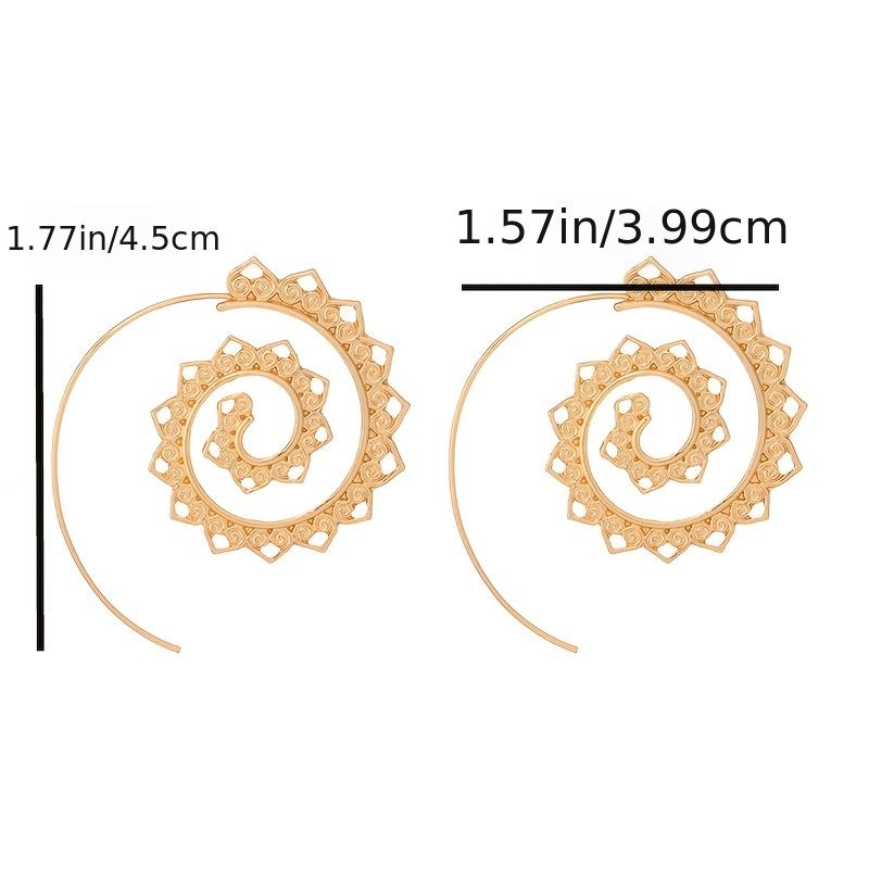 Преувеличенные большие спиральные серьги вихревой формы в форме сердца, винтажные украшения для ушей для женщин и девочек, 1 пара