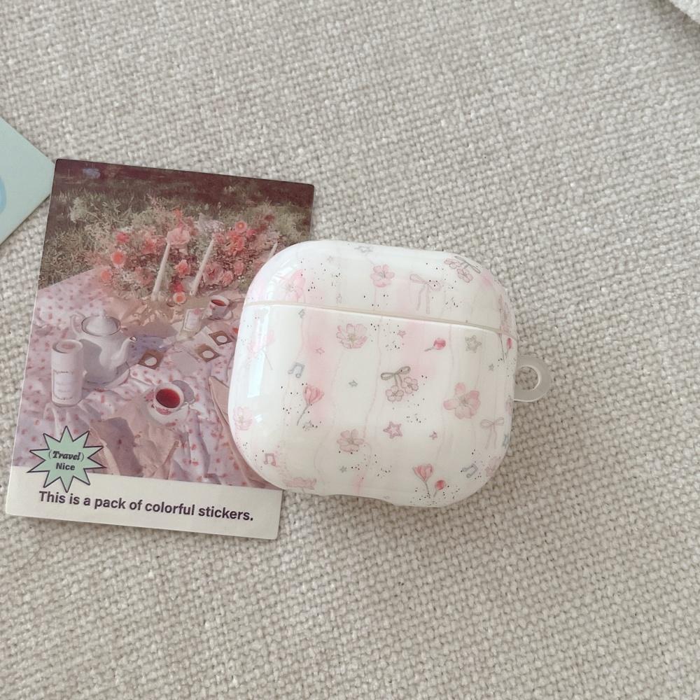 Ins корейский розовый цветок вишни с подвеской для airpods4 защитный чехол airpodspro 3-го поколения чехол для наушников apple 2-го поколения беспроводной