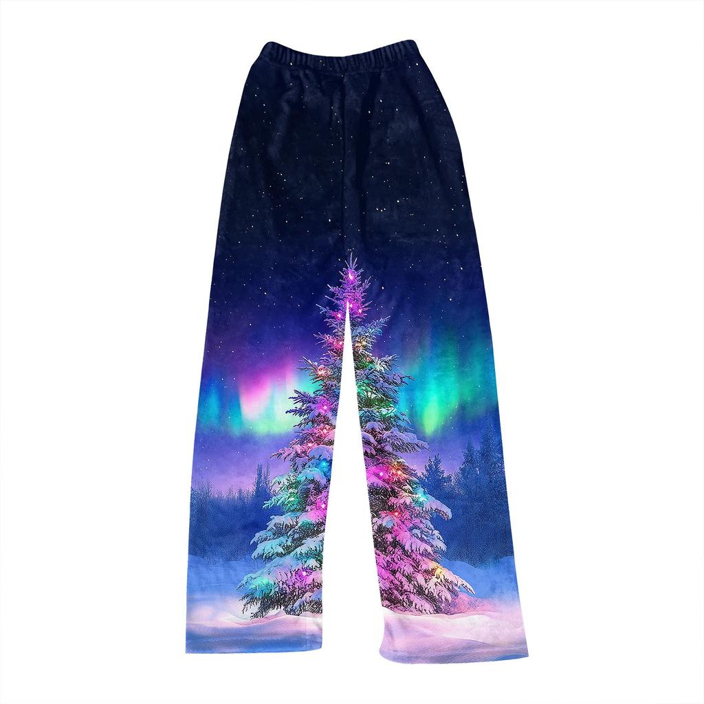 Женские зимние клетчатые брюки, длинные брюки, спортивные брюки