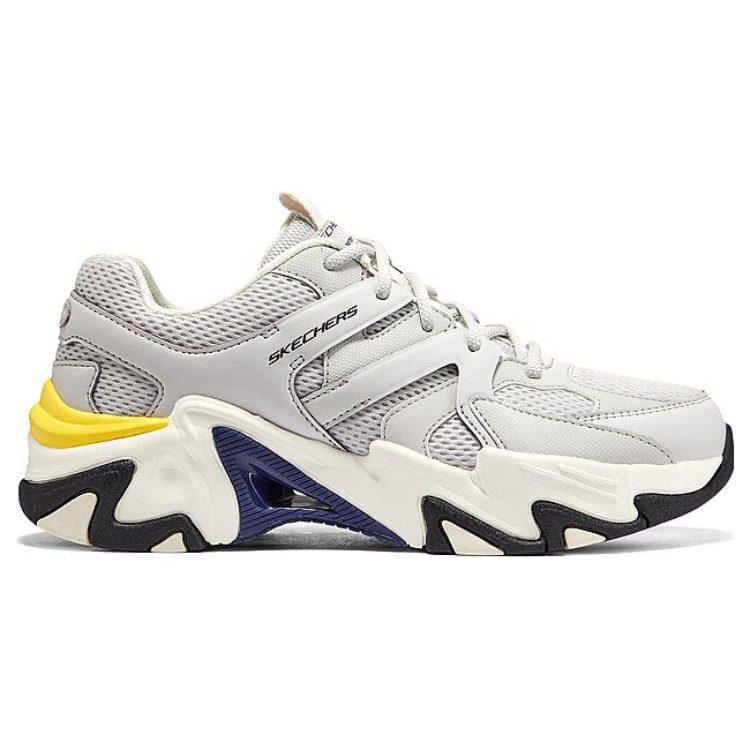 Skechers Stamina V3 Mecha Shoes 3 Textile, Synthetic Leather Low top Chunky Sneakers Men's White Gray 894200-GYMT