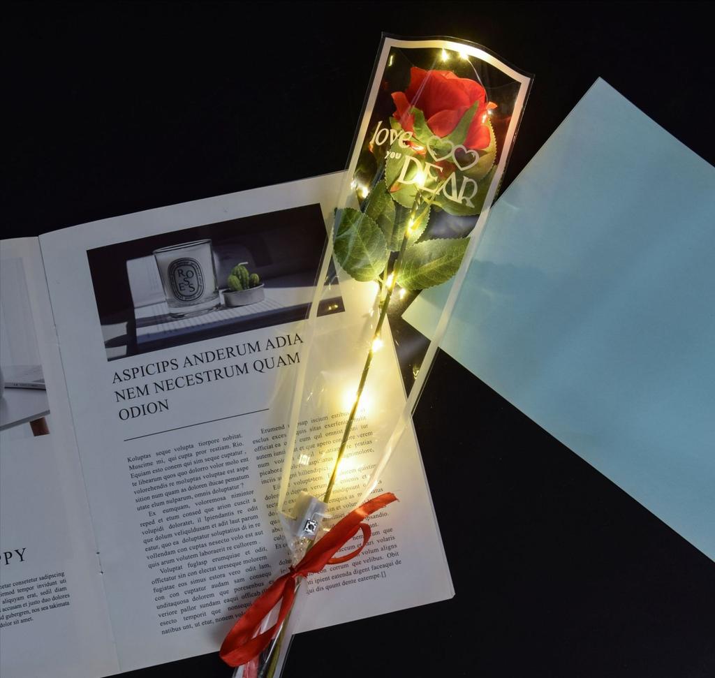 Led Glowing Artificial Silk Flowers Light up Rose Bouquet Valentines Mother's Day Gift for Home Wedding Centerpieces Party Decor