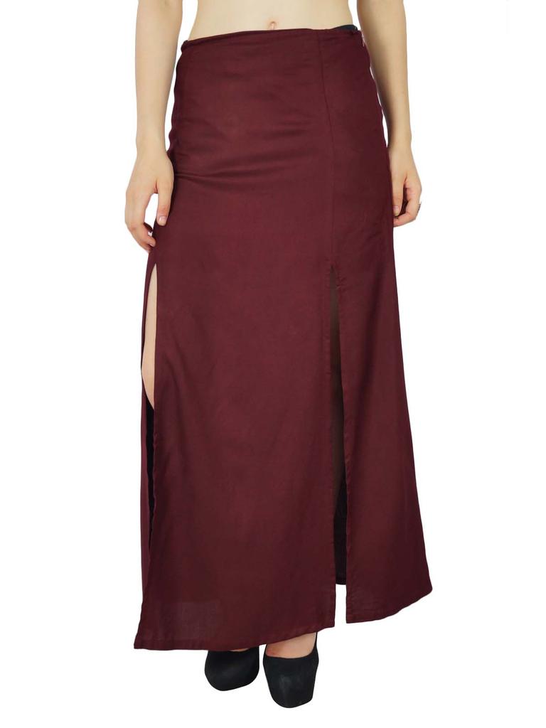 Bimba Women Rayon Maxi Skirt with Long 2 Slits