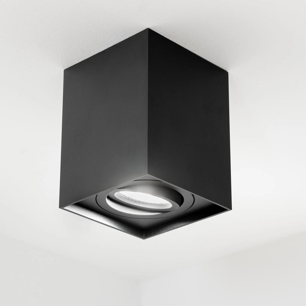 Surface-Mounted Halogen Spot Tube Movable Fixture Amat-L Gu10 Square Black