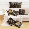 Elegant and Personalized Creative Black Super Soft Velvet Bronzing Pillow Cover Leaf Bronzing Cushion Sofa Cushion Cover
