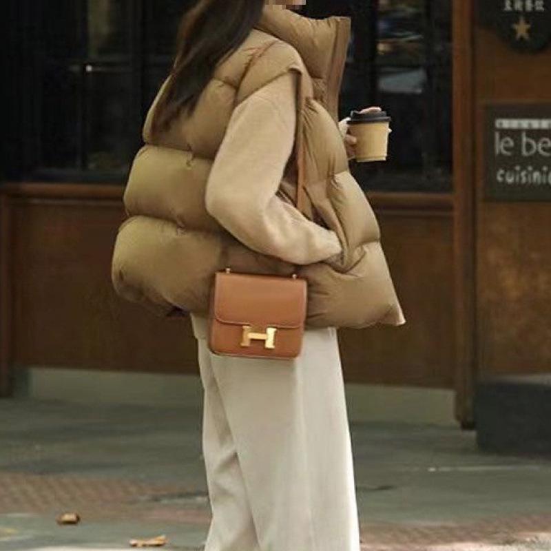 Обновленная корейская версия Белого утиного пуха Удобная посадка Пуховой жилет Женский Осень и Зима Утолщенное пальто