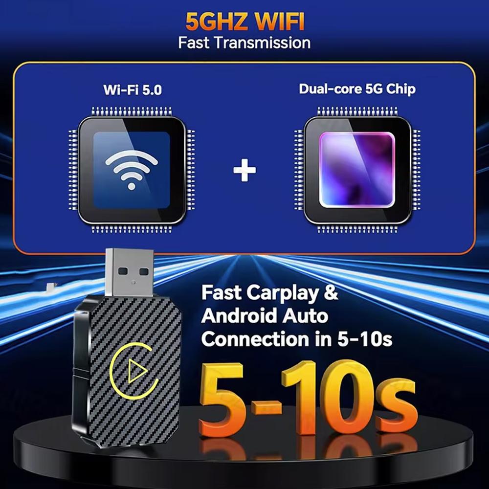 2 в 1 CarPlay Android Auto беспроводной адаптер Smart Mini Box Plug And Play WiFi быстрое подключение Bluetooth 5.0 проводное к беспроводному