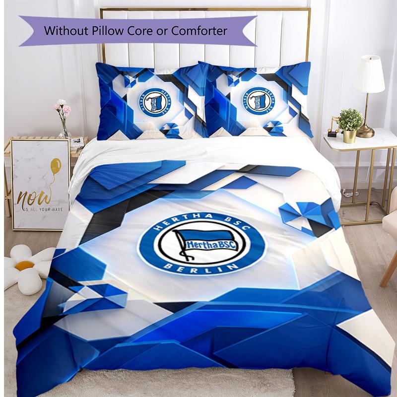 hertha bsc FC Printed 3PCS Bedding Set Breathable Duvet Cover with Pillowcases Decorative Bed Linen for Bedroom Home