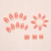 24Pcs Hand-Painted Heart Lines Nail Tips Press ON Nails Full Cover Artificial False Nails Women Daily Wear Wearable False Nails