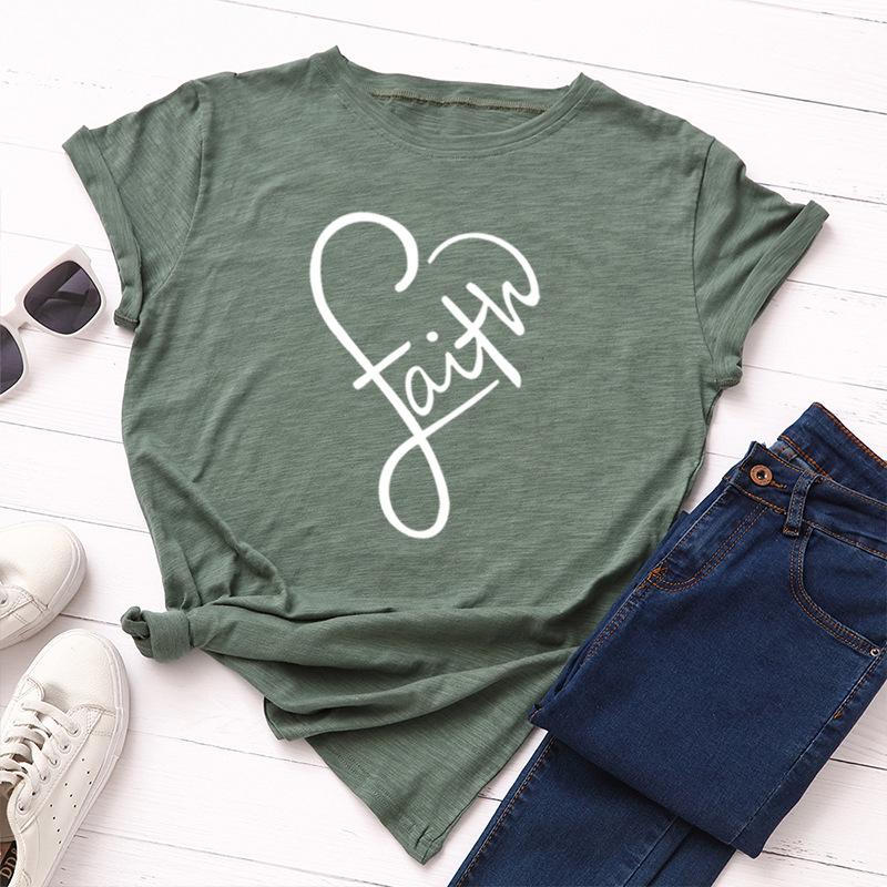 Женская свободная модная футболка с круглым вырезом и коротким рукавом с женской базовой футболкой