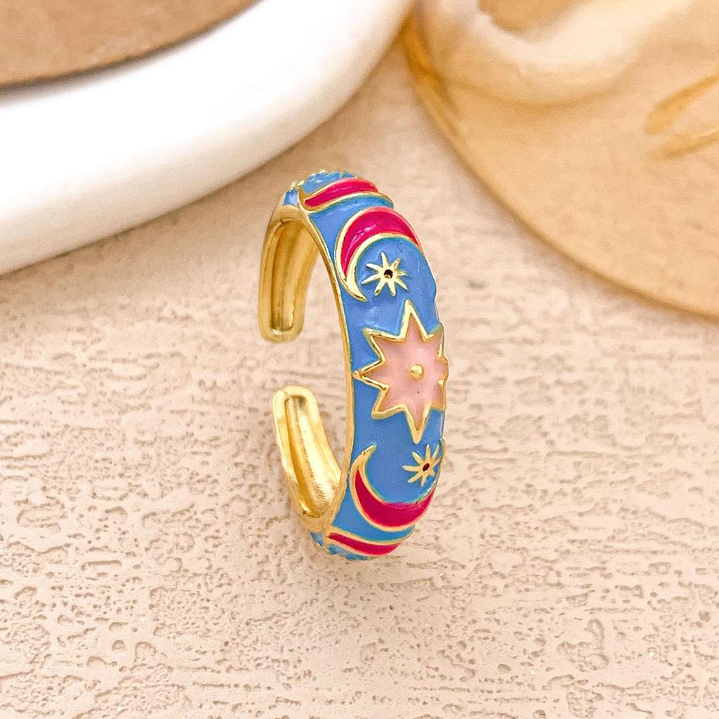 Ring Color Dripping Oil Devil's Eye Ring Niche Design Sense Personality Cute Fashion Versatile Ring Women