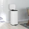 Trash Can 30L, Soft-Close Lid, Fingerprint-Proof, Foot Pedal, Metal/Plastic, 28x35x63.5 cm, White