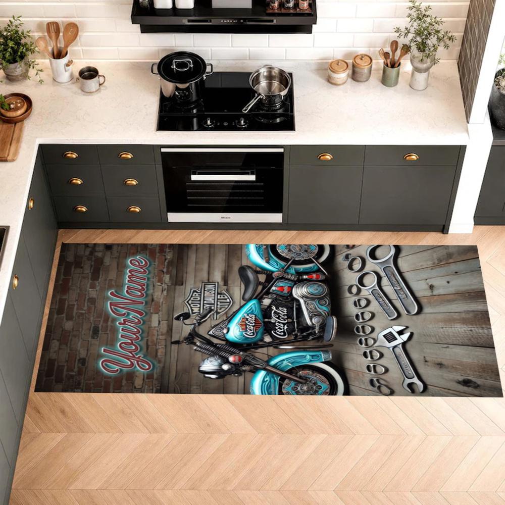 Harleydavidson Motorcycles Customize Your Name Kitchen Rug Runner Rug Laundry Mat Hallway Entryway The Best Gift Choice