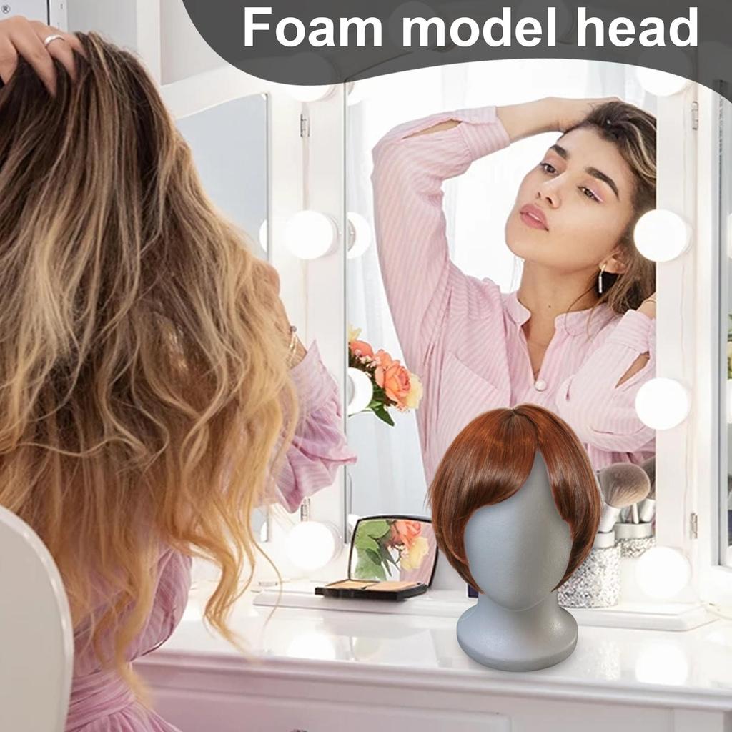Female Styrofoam Mannequin Manikin Head Model Foam Wig Hair Glasses Display Multipurpose Faceless Cosmetics Display Stand
