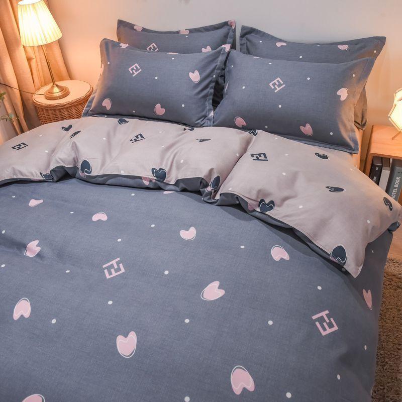 Комплект из четырех простыней, постельное белье, пододеяльник из стираного хлопка с пескоструйной обработкой, простыня, односпальное одеяло для спальни, комплект из трех предметов