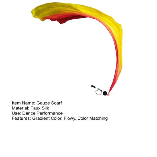 Gauze Scarf Women Stage Performance Wear Belly Dance Gradient Color Flowy Long Scarf Ball Set Photography