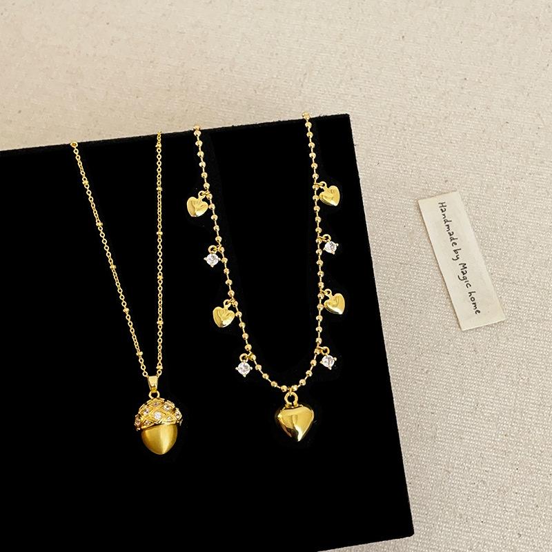 Niche Design Sense Pine Cone Love кулон ожерелье женская ретро легкая роскошная мода темперамент универсальная шейная цепочка свитер цепочка