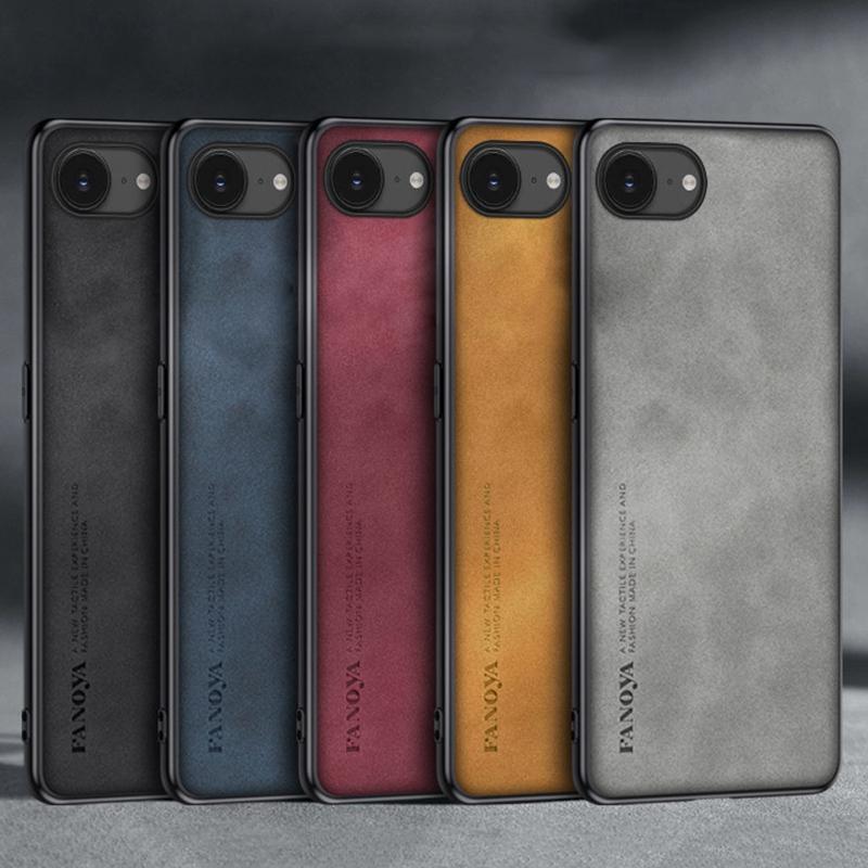 Для iPhone 16E Чехол Роскошный Кожаный Чехол для Телефона Для iPhone 16 E iPhone16E Задняя Крышка Ударопрочный Силиконовый Матовый Полная Защита